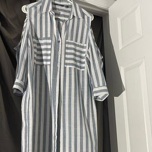 Cold shoulder shirt dress